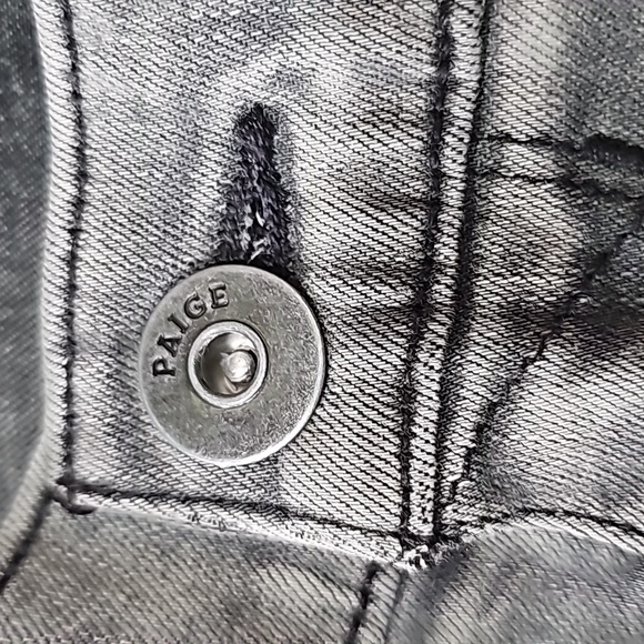 Paige Mens Lennox Straight Leg Ripped Acid Wash Grey Jeans Sz 38 - Picture 5 of 14